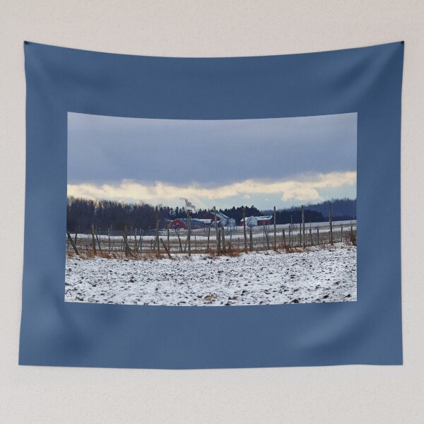 Item preview, Winter Farm Scene With Snowy Owl designed and sold by Deb Oppermann.
