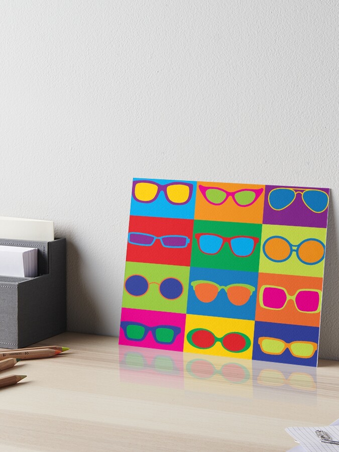 Pop Art Styled Illustration Of Generic Eyeglass Frame Styles In A Colorful Checkerboard Art Board Print For Sale By Leen12 Redbubble