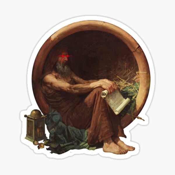 Item preview, Triggered Diogenes of Sinope - Fun Philosophy designed and sold by The Philosopher's Shirt.