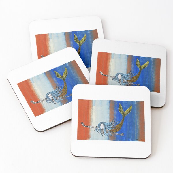Item preview, Mermaid Swimming By ArtGuru 9954 - acrylic on paper designed and sold by Art Guru.