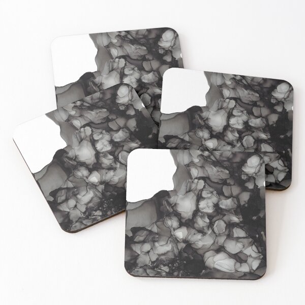 Item preview, Black Ink Spill: Original Abstract Alcohol Ink Painting designed and sold by herzart.