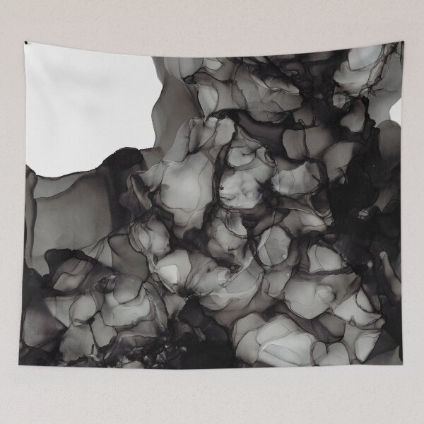 Item preview, Black Ink Spill: Original Abstract Alcohol Ink Painting designed and sold by herzart.