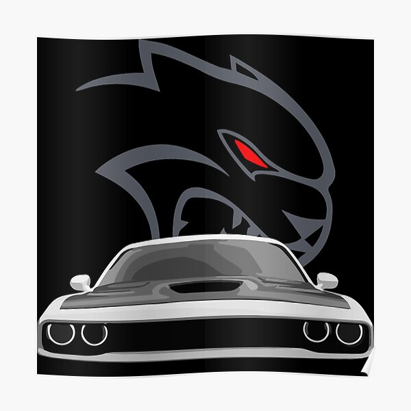 Dodge Challenger Hellcat Logo Poster