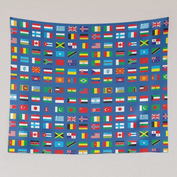 Item preview, Flags of the World on Classic Blue designed and sold by Catherine Holcombe.