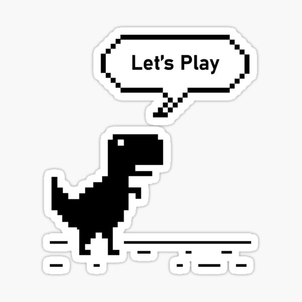 google chrome dino game (9) Sticker for Sale by cyphyurrr