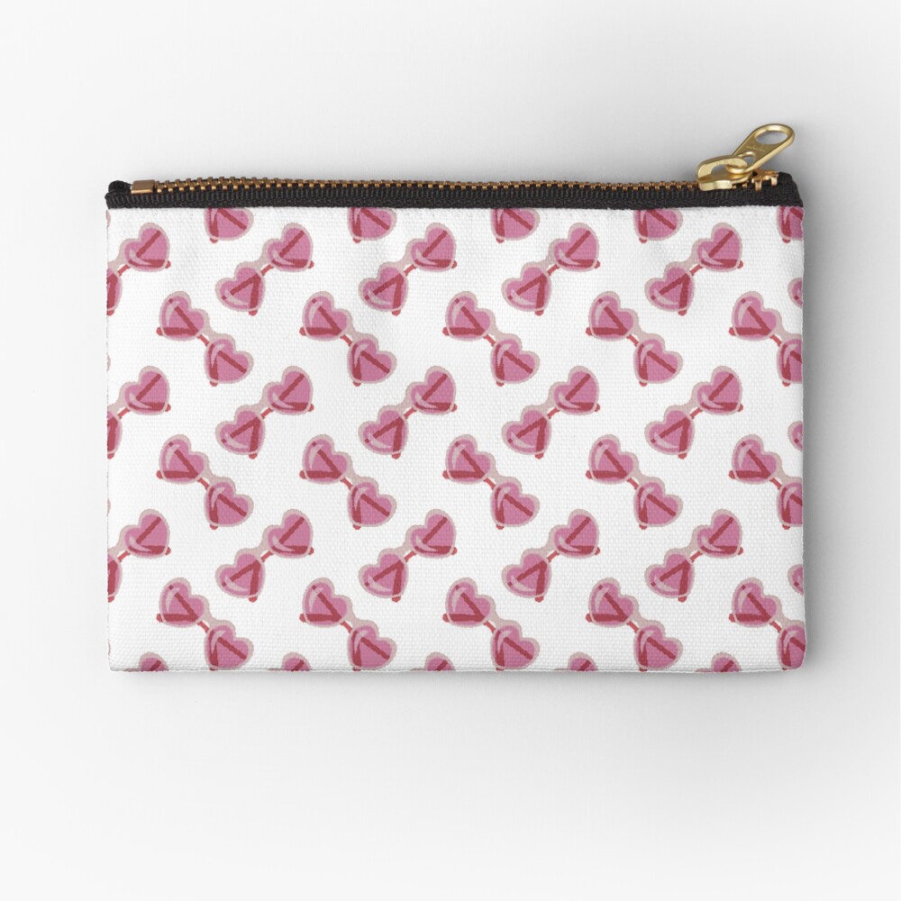 Sweet Lolita Pixel Art Bubblegum Pink Heart Sunglasses Zipper Pouch