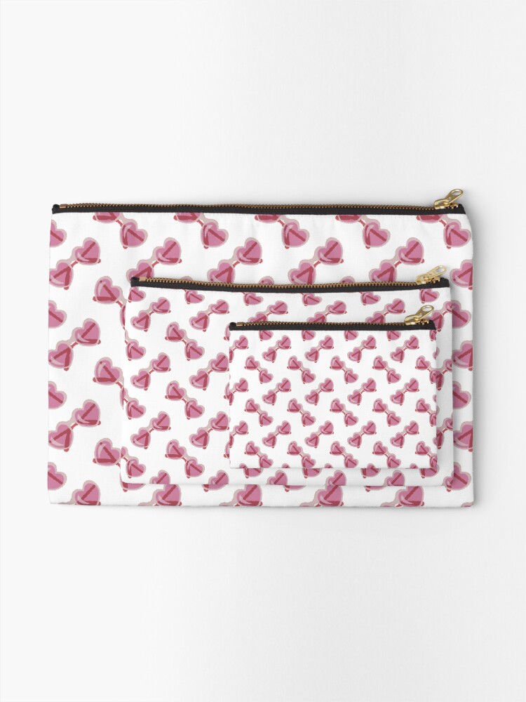 Alternate view of Sweet Lolita Pixel Art Bubblegum Pink Heart Sunglasses Zipper Pouch