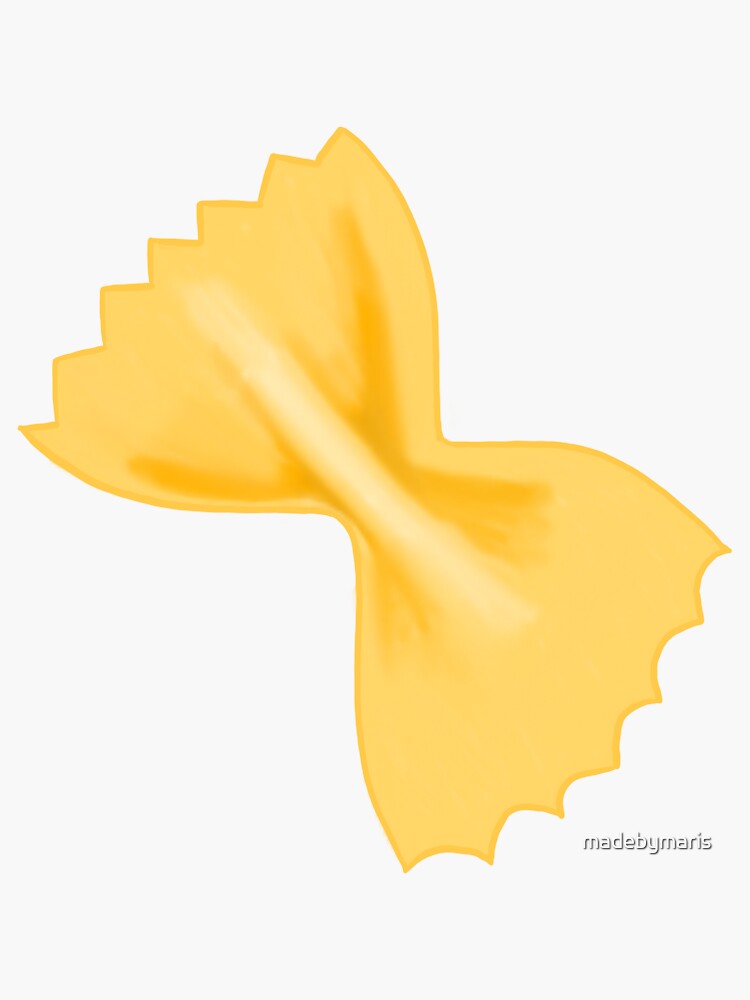 "Bow Tie Pasta" Sticker by madebymaris Redbubble