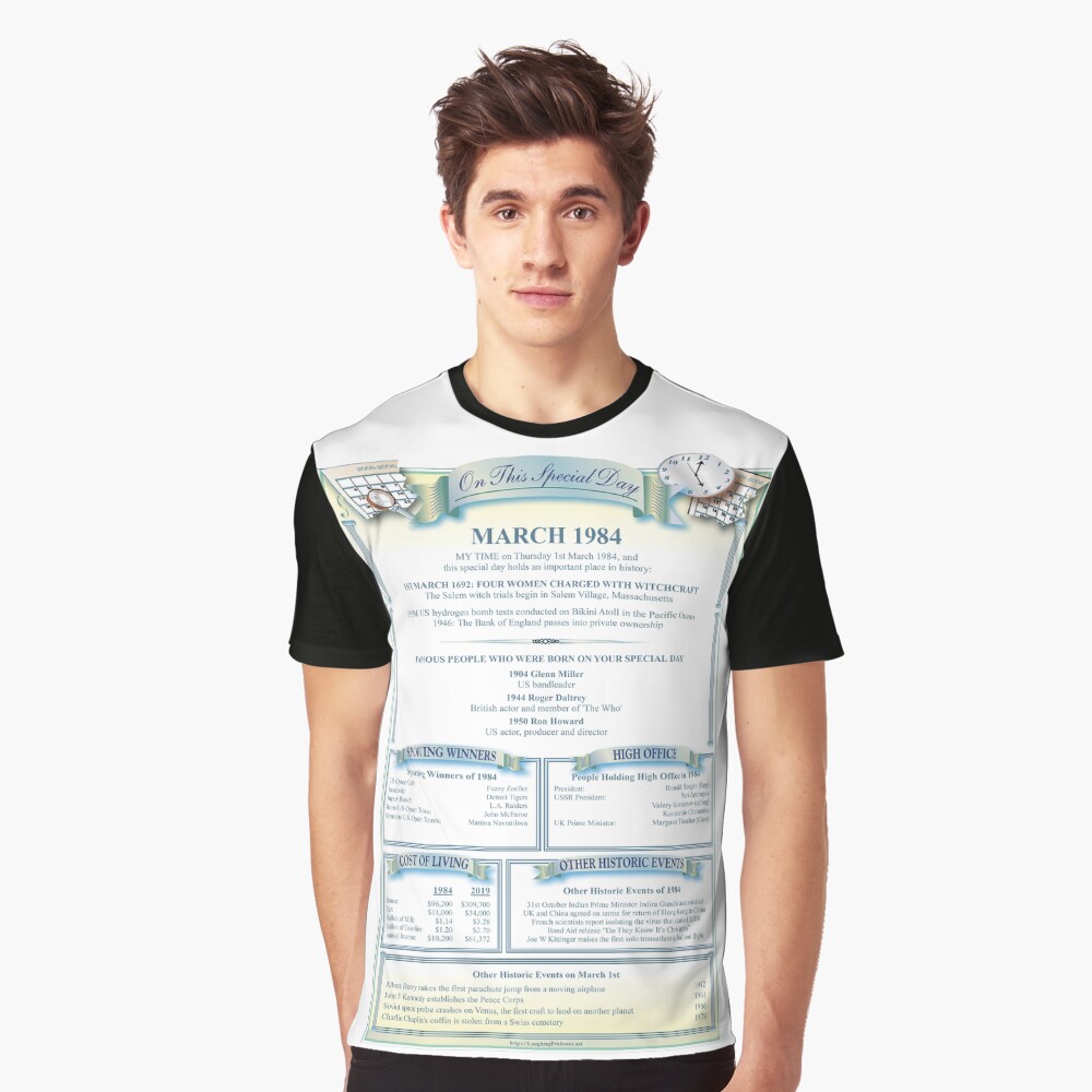 On this Special day in History March 1984 Graphic T-Shirt