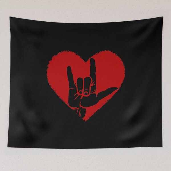 Item preview, ASL, I Love You In Sign Language On Red Valentine's Day Heart designed and sold by uFit.