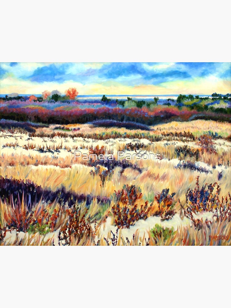 Winter Dunes, Long Beach Island, New Jersey, Jersey Shore, from impressionist oil painting by Pamela Parsons by parsonsp