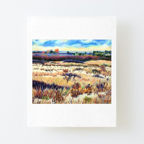 Winter Dunes, Long Beach Island, New Jersey, Jersey Shore, from impressionist oil painting by Pamela Parsons Canvas Mounted Print