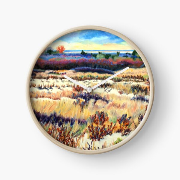 Winter Dunes, Long Beach Island, New Jersey, Jersey Shore, from impressionist oil painting by Pamela Parsons Clock