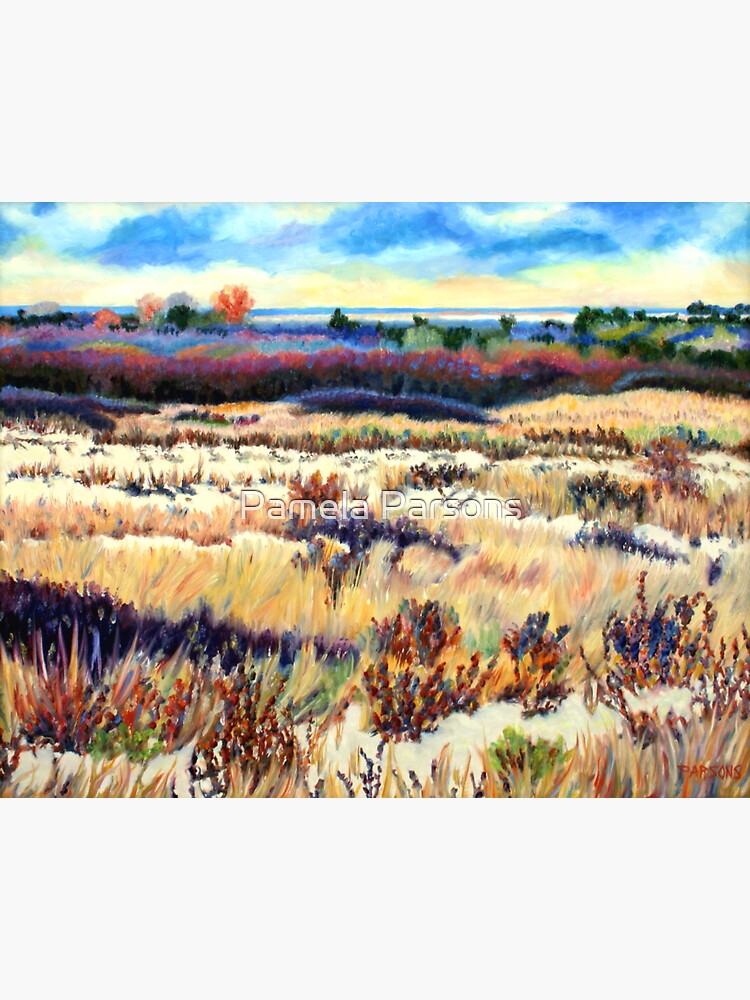 Winter Dunes, Long Beach Island, New Jersey, Jersey Shore, from impressionist oil painting by Pamela Parsons by parsonsp