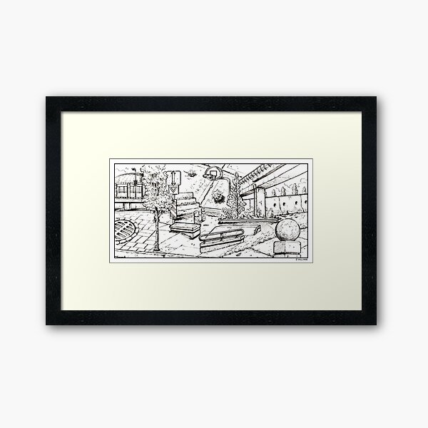 Vancouver Illustration - Expo Boulevard/Stadium Framed Art Print