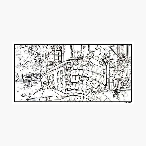 Vancouver Illustration - Gastown Photographic Print