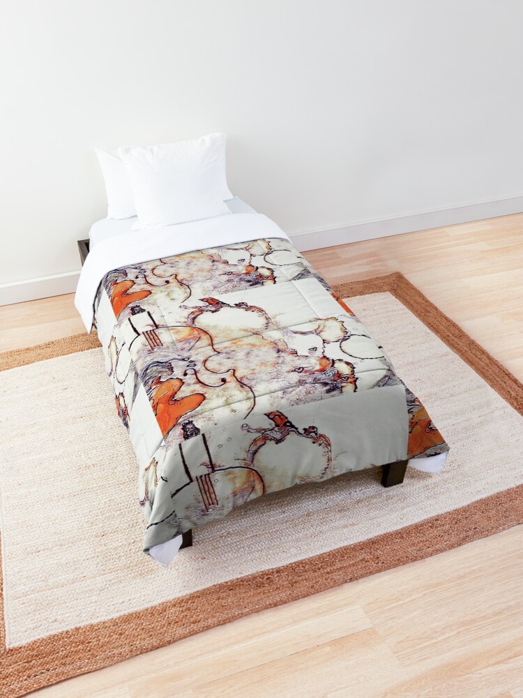 'New Year Violin ' Comforter by sspellmancann