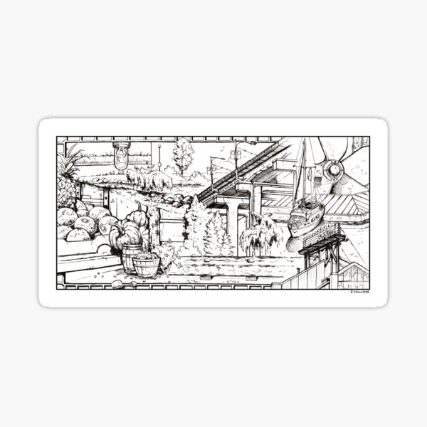 Vancouver Illustration - Granville Island Sticker