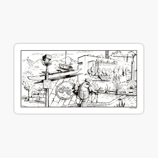 Vancouver Illustration - False Creek/Olympic Village Sticker