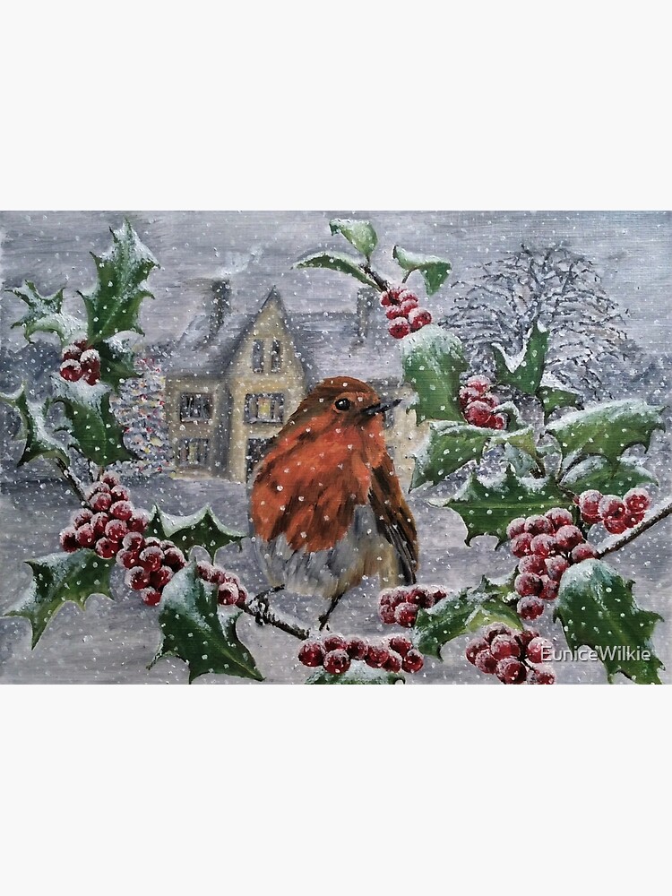 Robin in Snow - Wall Art by EuniceWilkie