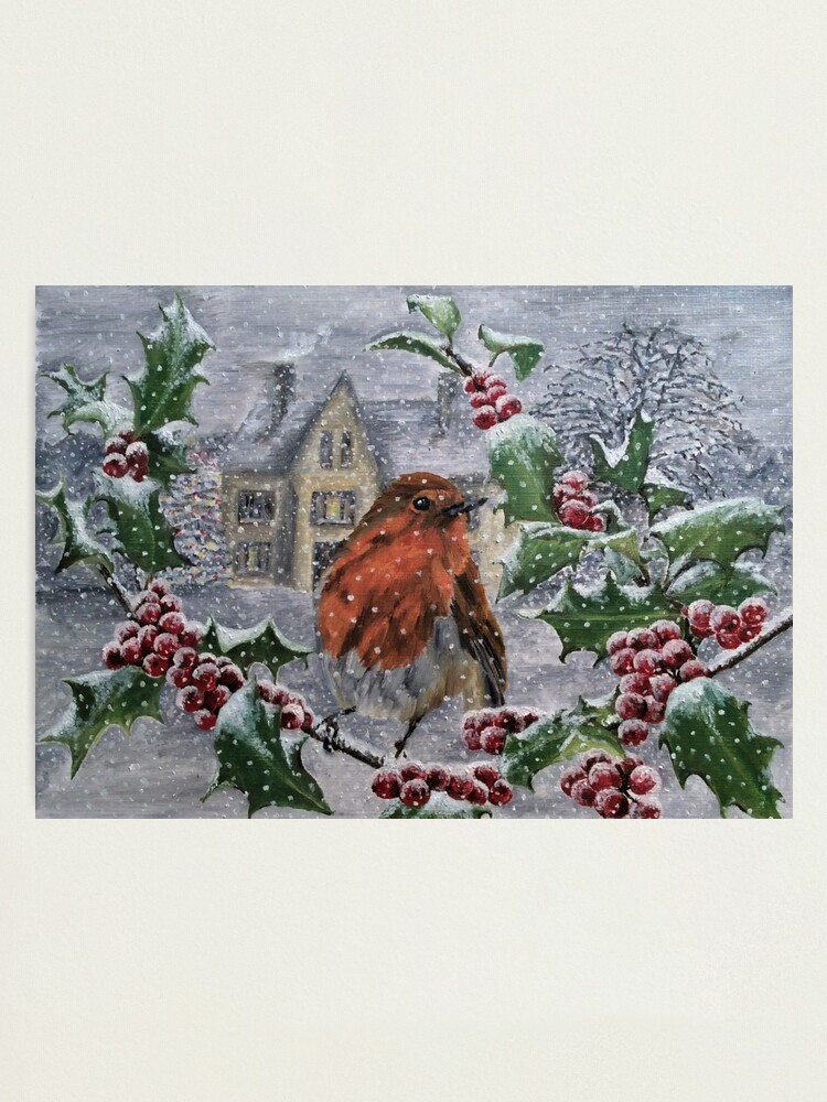 Alternate view of Robin in Snow - Wall Art Photographic Print