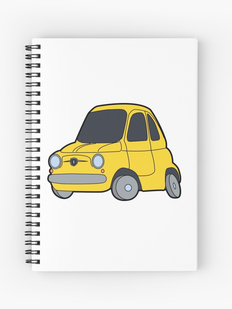 Fiat 500 Oldtimer Cartoon Spiral Notebook By Reujken Redbubble