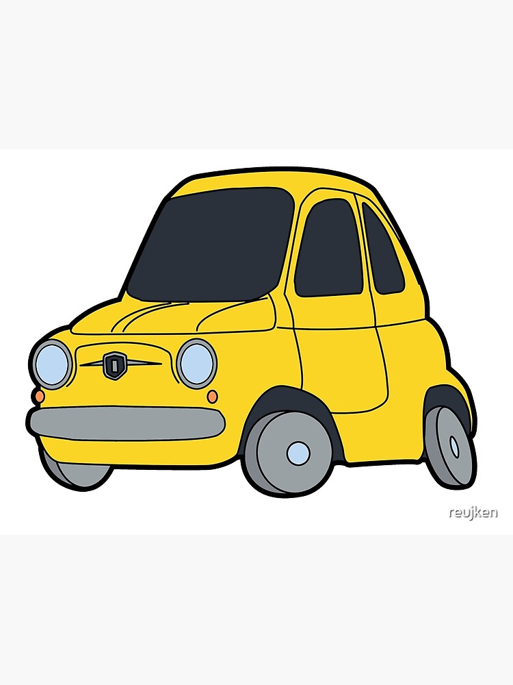 Fiat 500 Oldtimer Cartoon Greeting Card By Reujken Redbubble