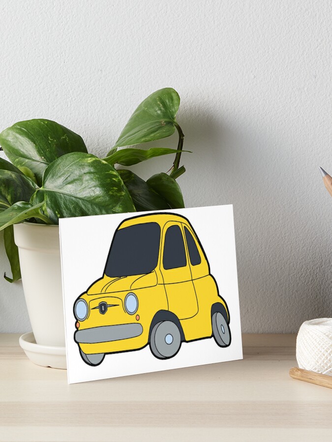 Fiat 500 Oldtimer Cartoon Art Board Print By Reujken Redbubble