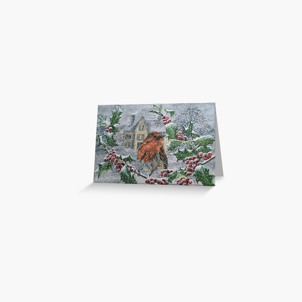Very Snowy Robin Postcard Greeting Card