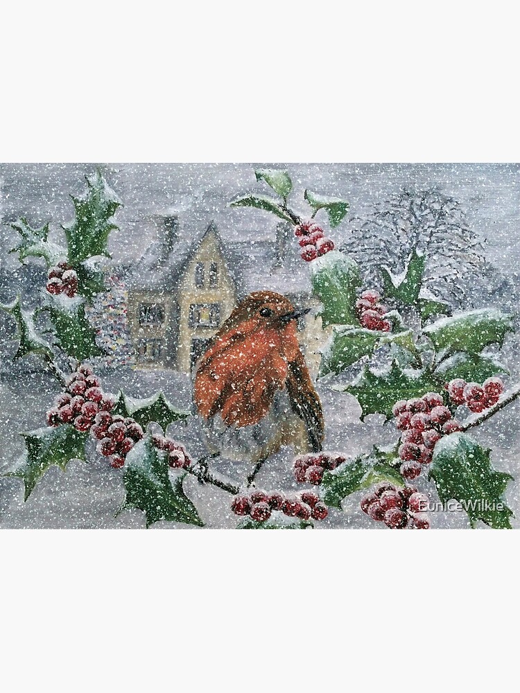 Robin in Heavy Snow - Wall Art by EuniceWilkie