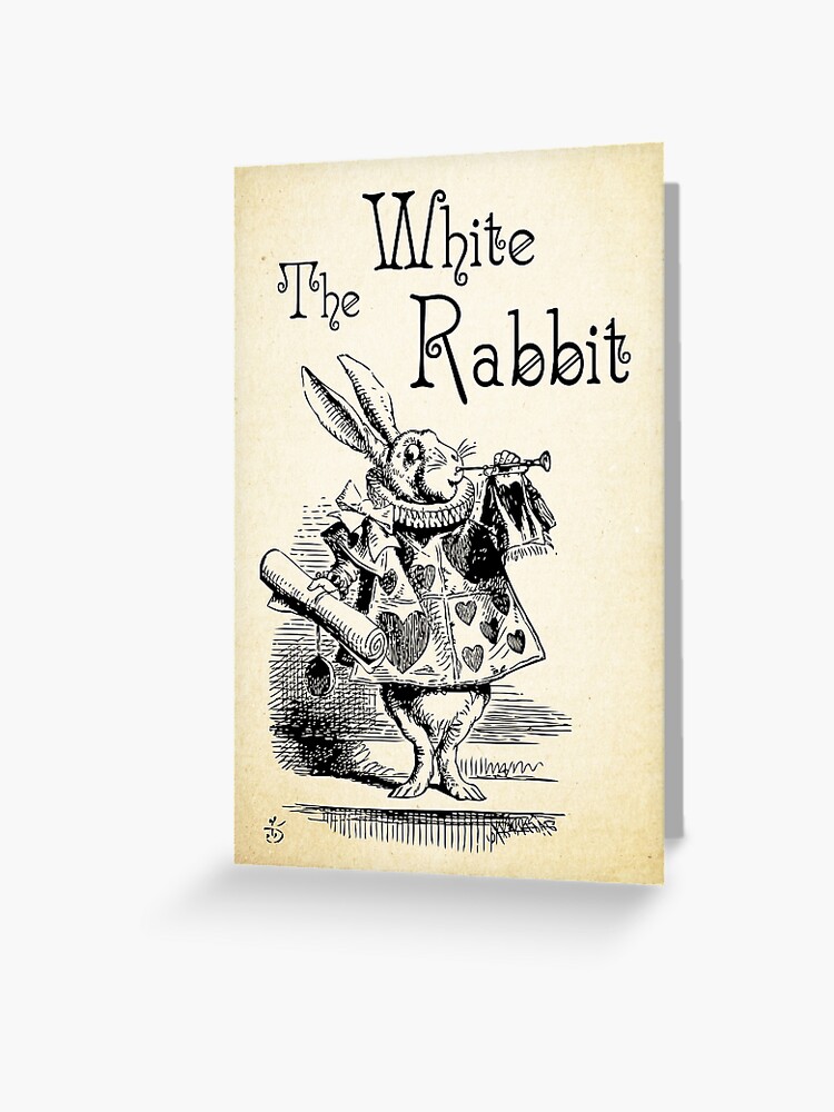 Carte De Vœux Alice Au Pays Des Merveilles Le Lapin Blanc Lewis Carroll Citation 0194 Par Contraststudios Redbubble