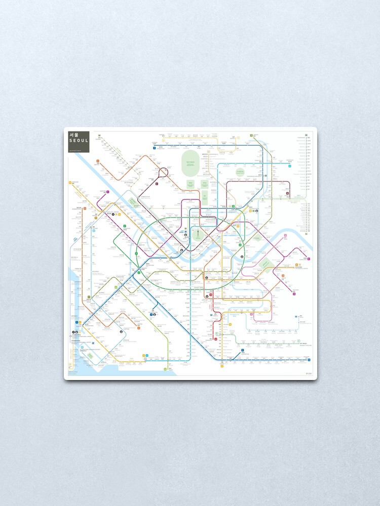 Alternate view of Seoul metro map Metal Print