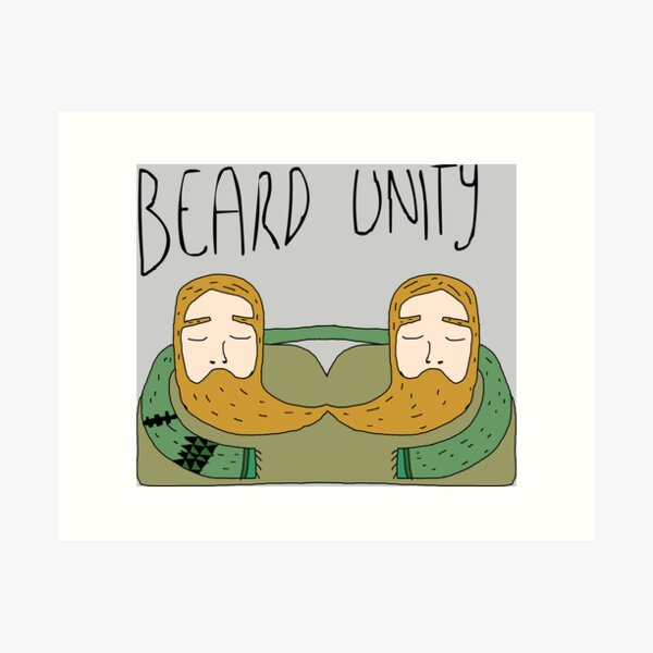 Bearded men unity Art Print