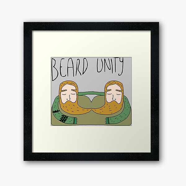 Bearded men unity Framed Art Print