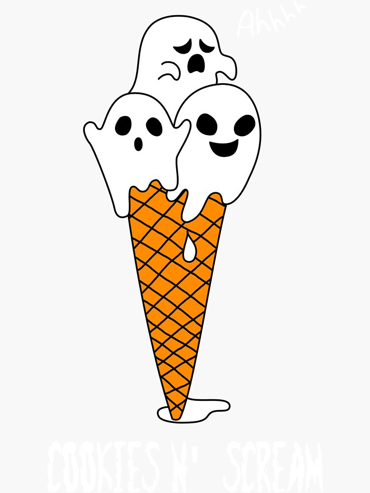 Cookies n Scream Funny Ghost Ice-cream | Sticker