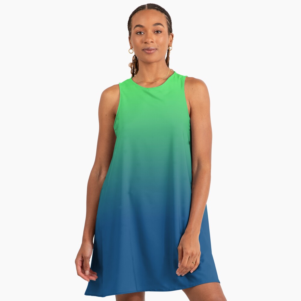 Green to Classic Blue Ombre" A-Line Dress for Sale by KelseyLovelle | Redbubble Green to Classic Blue Ombre" A-Line Dress for Sale by KelseyLovelle | Redbubble