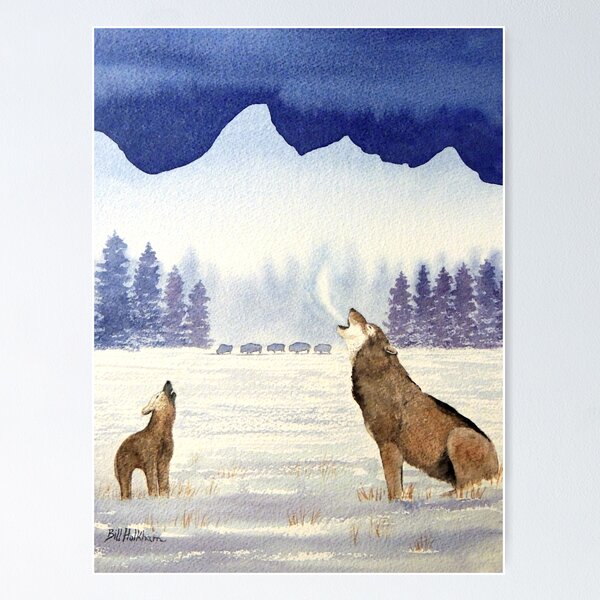 Item preview, Howling Wolves In Grand Teton National Park designed and sold by William Holkham.