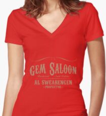 Gem Saloon vintage Women's Fitted V-Neck T-Shirt