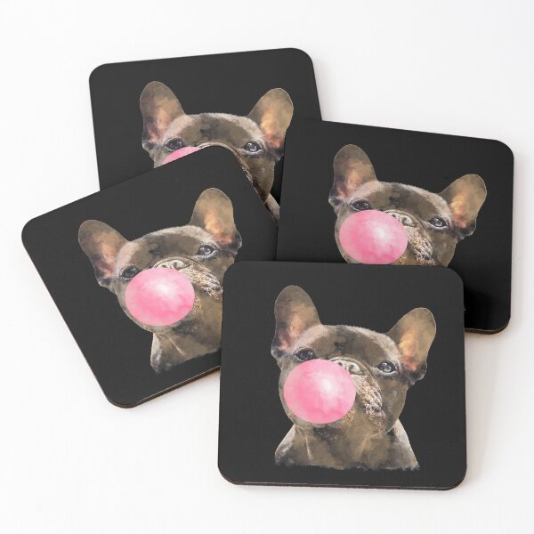 Item preview, Watercolor french bulldog with bubblegum designed and sold by Collagedream.