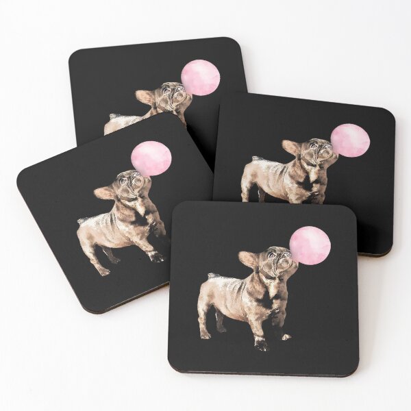 Item preview, French bulldog cute pink bubblegum designed and sold by Collagedream.