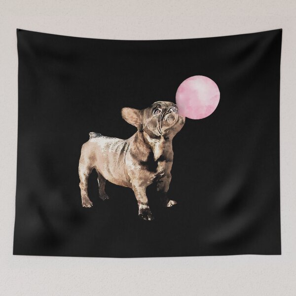 Item preview, French bulldog cute pink bubblegum designed and sold by Collagedream.