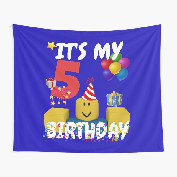 Roblox Noob Birthday Boy It S My 7th Birthday Fun 7 Years Old Gift Tapestry By Smoothnoob Redbubble - roblox birthday party hat