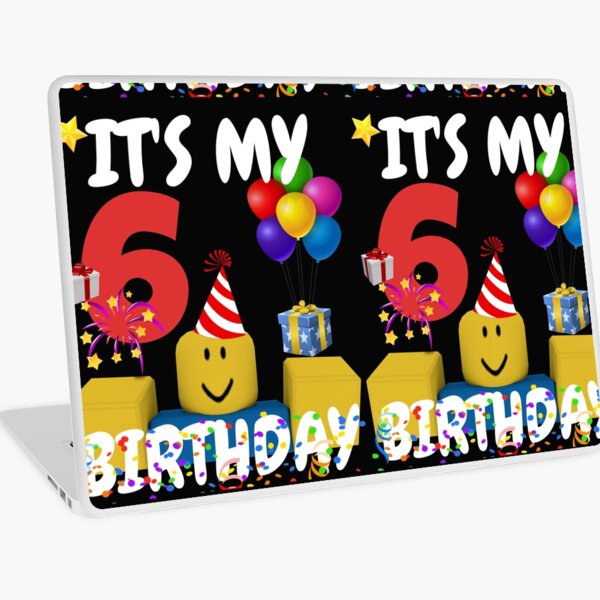 Roblox Noob Birthday Boy It S My 5th Birthday Fun 5 Years Old Gift T Shirt Laptop Skin By Smoothnoob Redbubble - old roblox noob skin