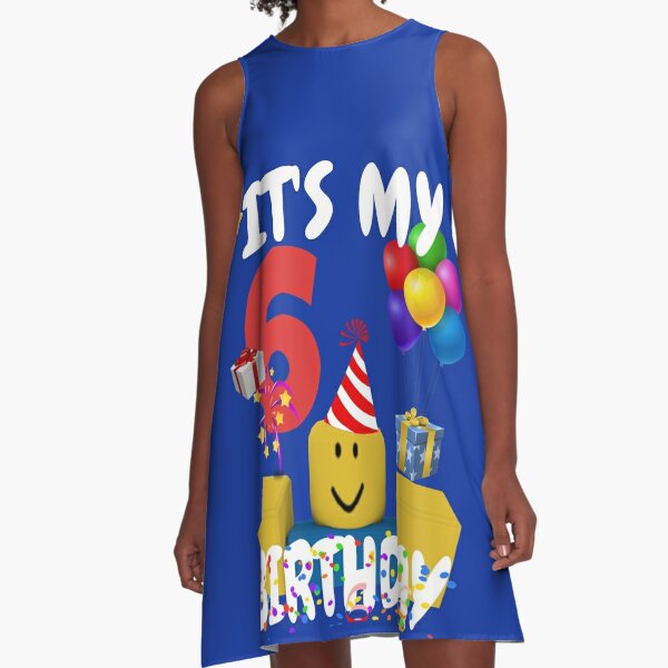 Roblox Noob Birthday Boy It S My 5th Birthday Fun 5 Years Old Gift T Shirt A Line Dress By Smoothnoob Redbubble - muscle girl roblox