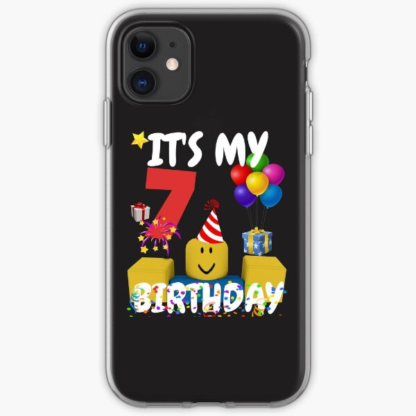 Roblox Noob Birthday Boy It S My 7th Birthday Fun 7 Years Old Gift T Shirt Iphone Case Cover By Smoothnoob Redbubble - an 11 year old and a 7 year old teach me about roblox the