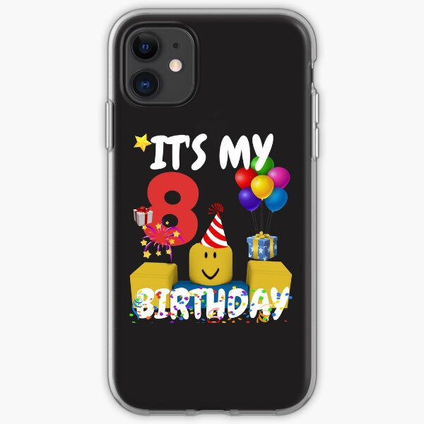 Roblox Noob Birthday Boy It S My 8th Birthday Fun 8 Years Old Gift T Shirt Iphone Case Cover By Smoothnoob Redbubble - roblox oof gaming noob t shirt t shirt iphone 8 plus case