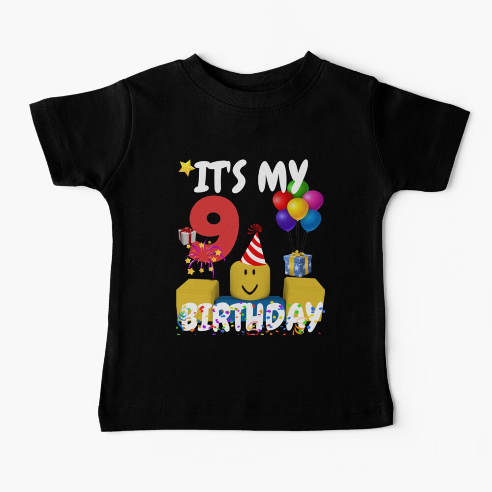 Roblox Noob Birthday Boy It S My 9th Birthday Fun 9 Years Old Gift T Shirt Kids T Shirt By Smoothnoob Redbubble - cool roblox shirts for boy