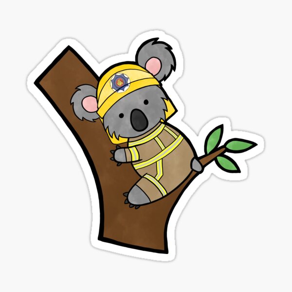 Firefighter Koala Sticker