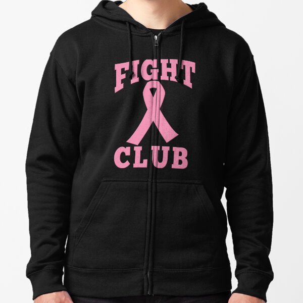 FIGHT CLUB Pink Ribbon for Breast Cancer Zipped Hoodie