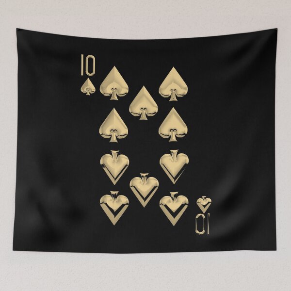 Item preview, Ten of Clubs in Gold over Black  designed and sold by Serge Averbukh Art Studio.